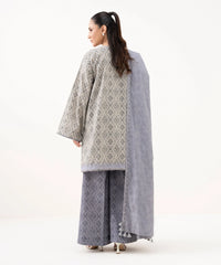 3 Piece - Embroidered Crosshatch Suit