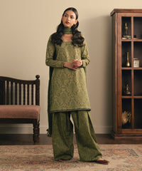 3 Piece - Embroidered Crosshatch Suit