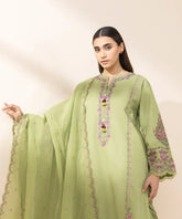 3 Piece - Embroidered Crosshatch Suit