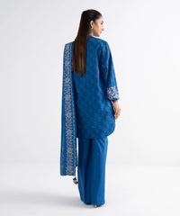 3 Piece - Embroidered Cotton Jacquard Suit