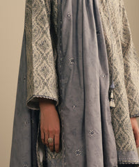 3 Piece - Embroidered Crosshatch Suit