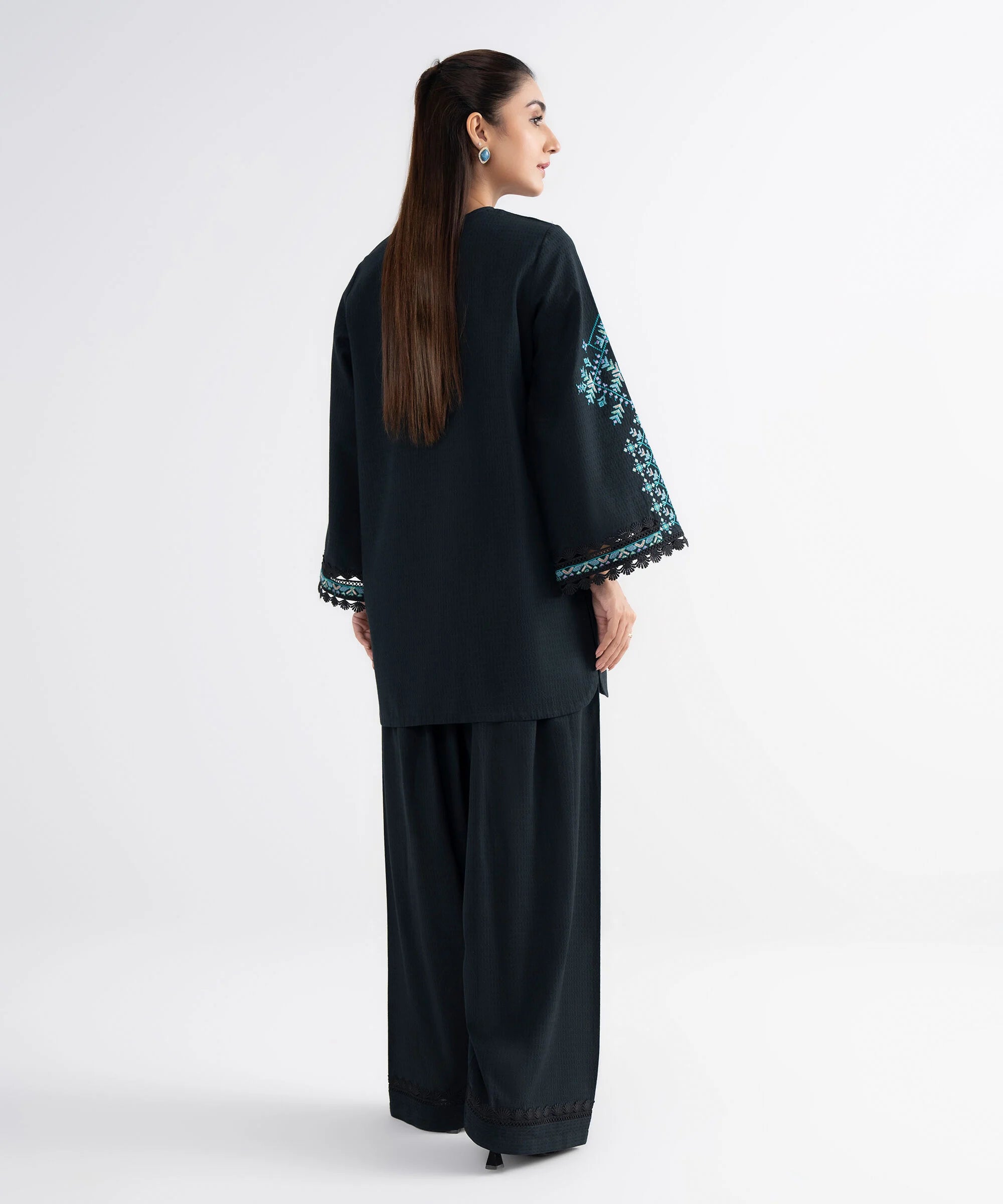 2 Piece - Embroidered Dobby Suit