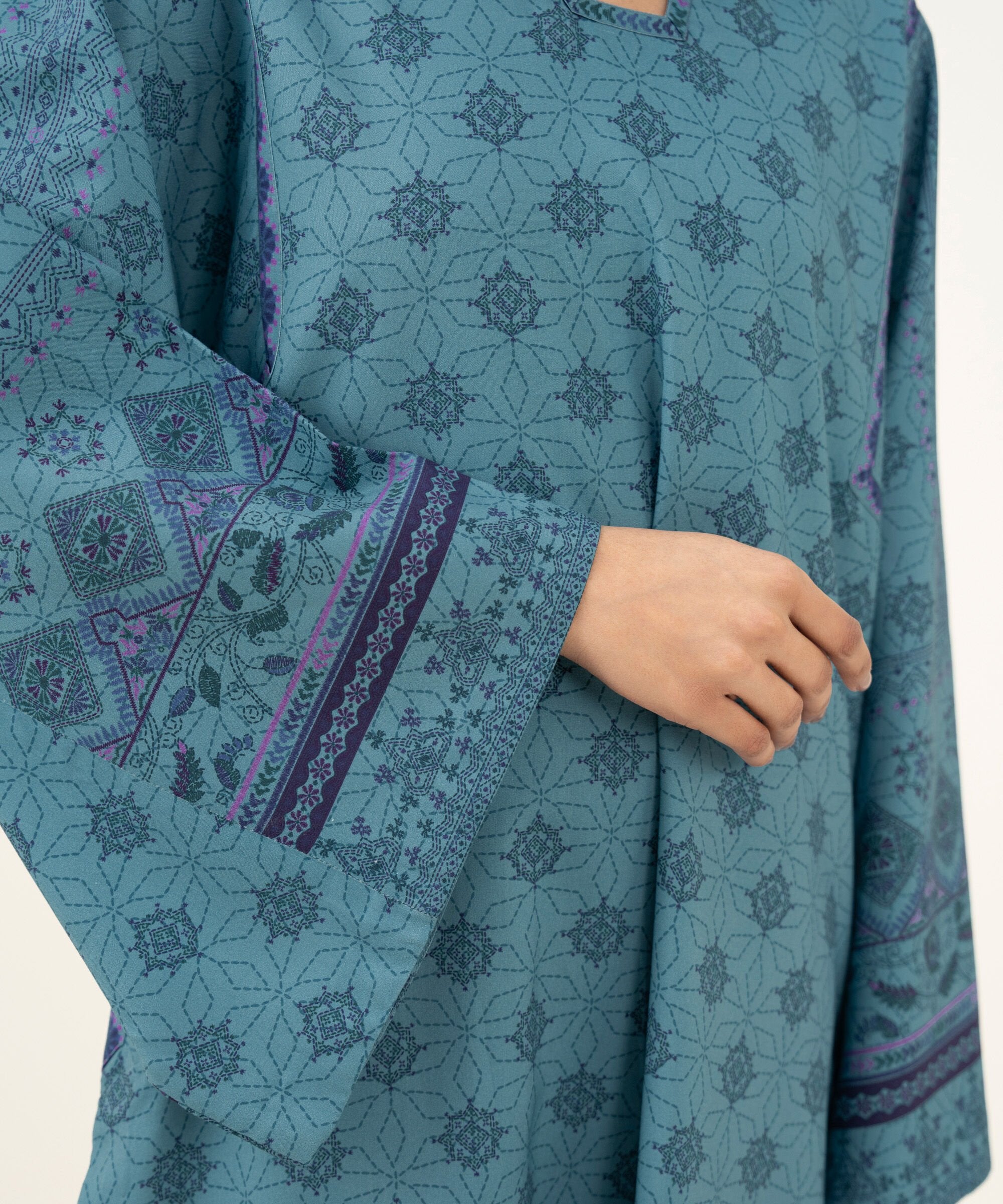 3 Piece - Printed Linen Suit