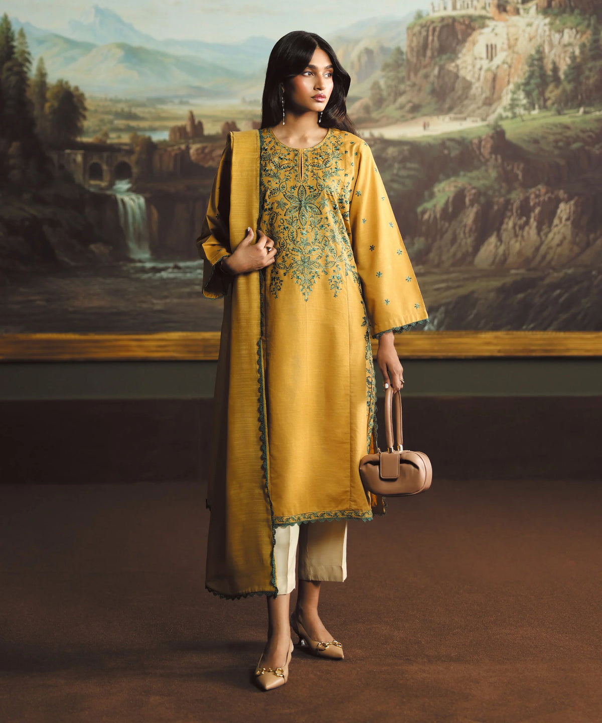 Embroidered Light Khaddar Shirt