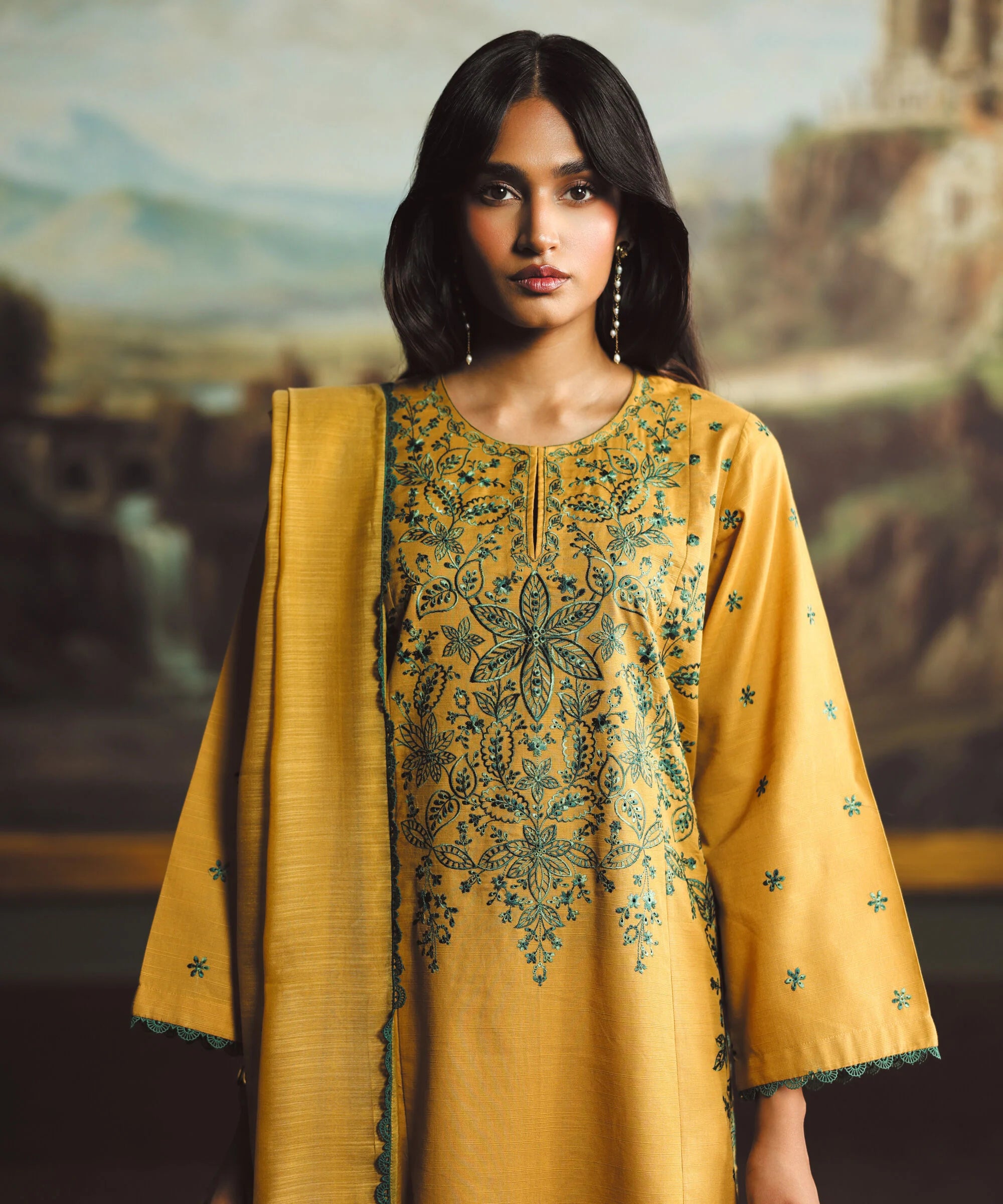 Embroidered Light Khaddar Shirt
