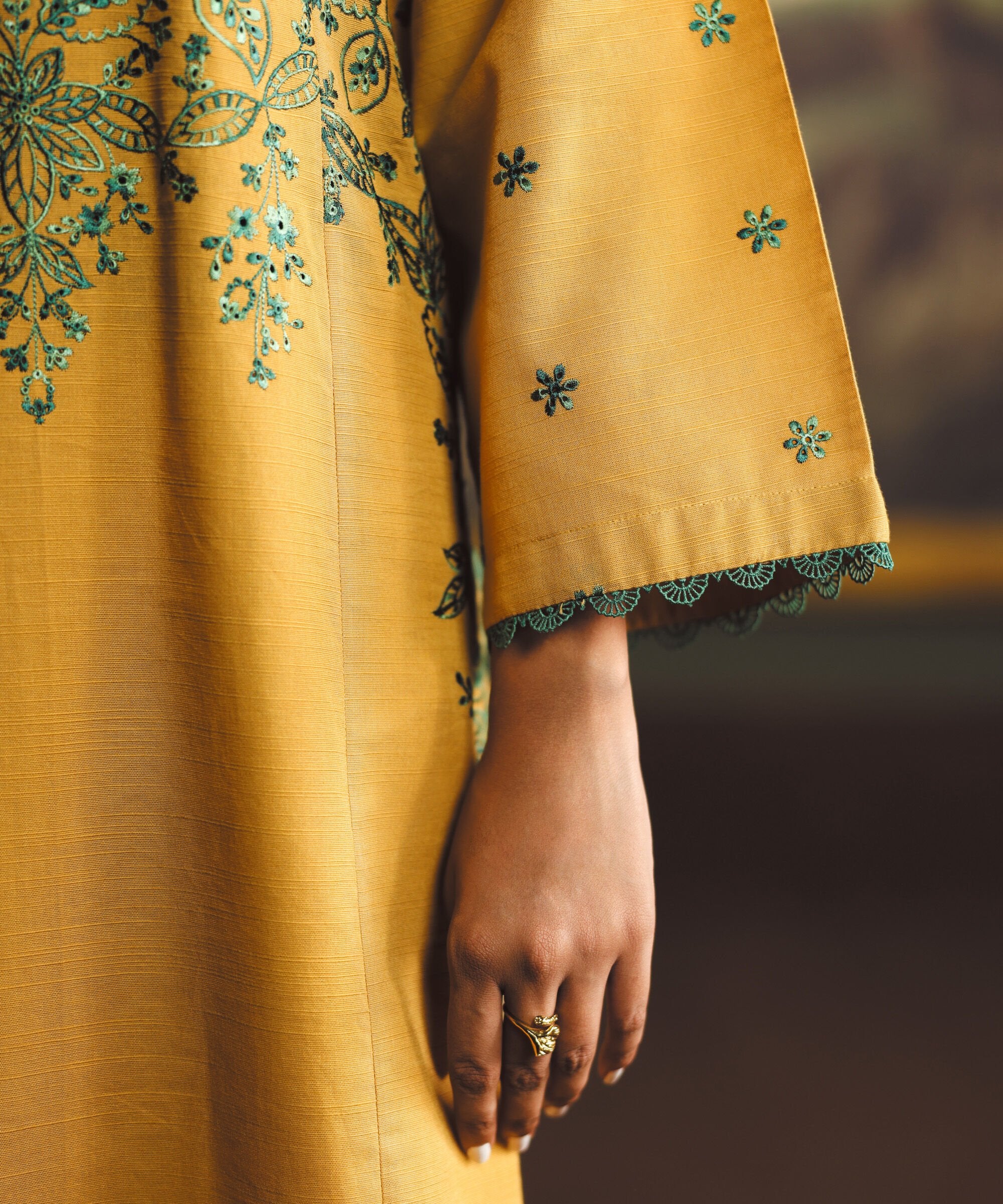 Embroidered Light Khaddar Shirt