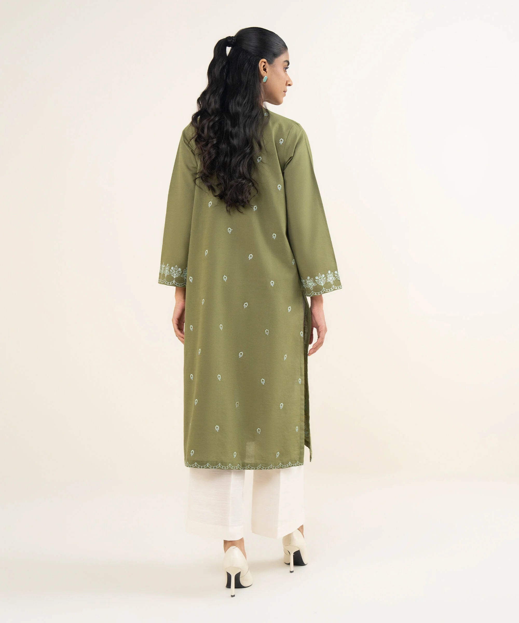 Embroidered Light Khaddar Shirt