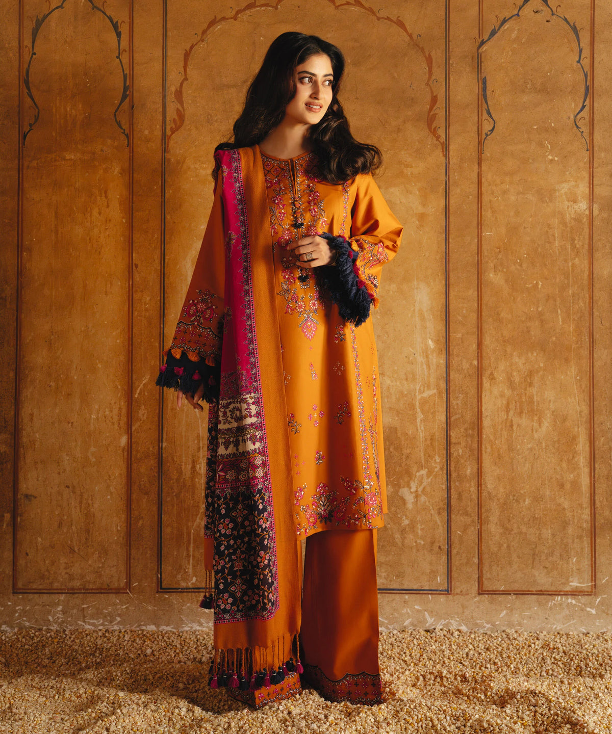 3 Piece - Embroidered Twill Suit